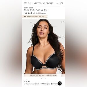 Victoria's Secret Shine Cradle Push-Up Bra 36B